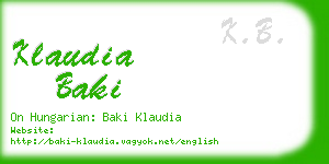 klaudia baki business card